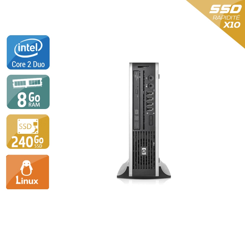 HP Compaq Elite 8000 USDT Core 2 Duo 8Go RAM 240Go SSD Linux