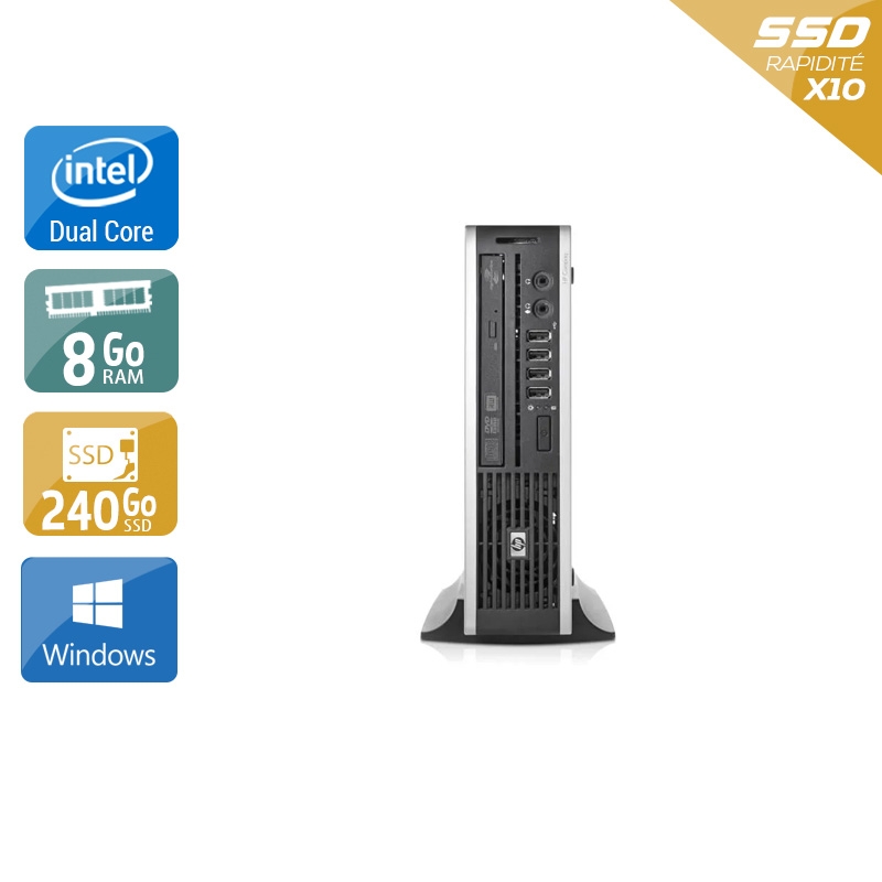 HP Compaq Elite 8000 USDT Dual Core 8Go RAM 240Go SSD Windows 10