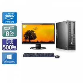 HP EliteDesk 800 G1 SFF Pentium G Dual Core avec Écran 19 pouces 8Go RAM 500Go HDD Windows 10