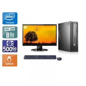 HP EliteDesk 800 G1 SFF Pentium G Dual Core avec Écran 19 pouces 8Go RAM 500Go HDD Linux