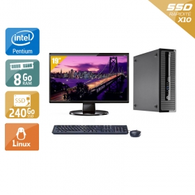 HP ProDesk 400 G1 SFF Pentium G Dual Core avec Écran 19 pouces 8Go RAM 240Go SSD Linux