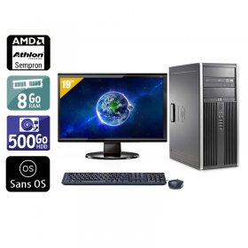 HP Compaq dc5750 Tower AMD Sempron avec Écran 19 pouces 8Go RAM 500Go HDD Sans OS