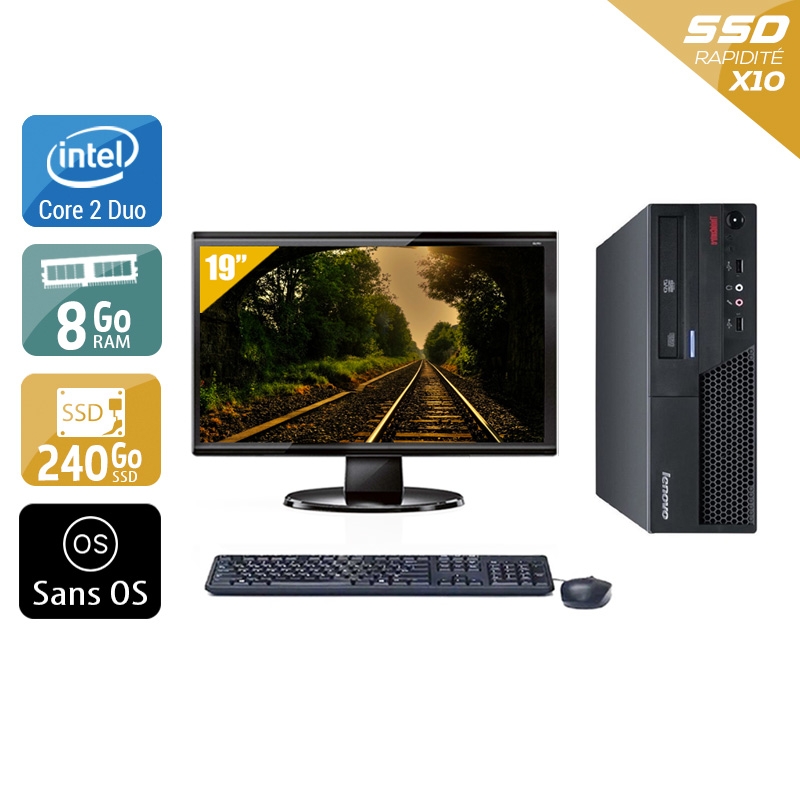 Acheter Lenovo ThinkCentre M57 SFF Core 2 Duo + Écran - 19'' 8Go RAM 240Go SSD Sans OS Bon étatOccasion certifiée reconditionnée Bon état - 224,17 € Lenovo ThinkCentre M57 SFF Core 2 Duo + Écran - 19'' 8Go RAM 240Go SSD Sans OS Bon étatOccasion certifiée reconditionnée Bon état - reconditionné disponible sur Kiatoo