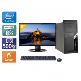 Lenovo ThinkCentre M57 Tower Dual Core avec Écran 19 pouces 8Go RAM 500Go HDD Linux