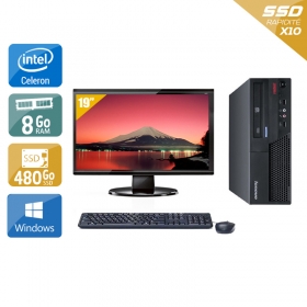 Lenovo ThinkCentre M58 SFF Celeron Dual Core avec Écran 19 pouces 8Go RAM 480Go SSD Windows 10