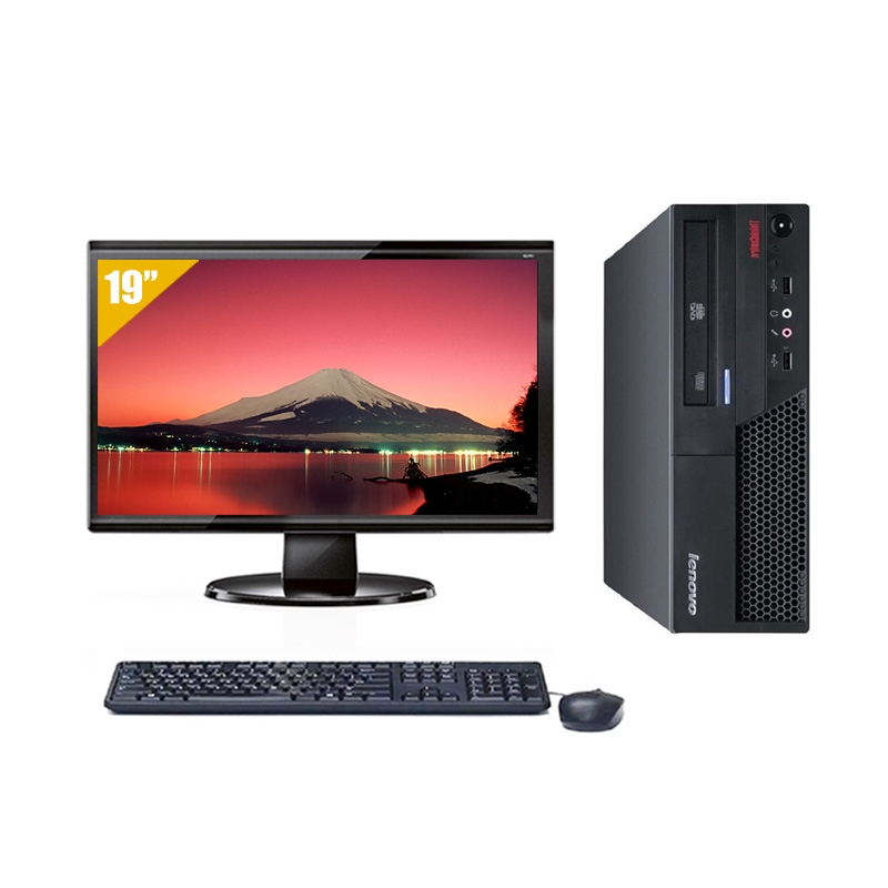 PC avec Écran Lenovo ThinkCentre M58 SFF Celeron Dual Core 19 8Go RAM  500Go HDD Linux [Reconditionné : 129€ !] 