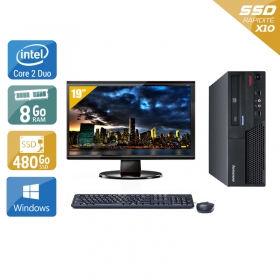 Lenovo ThinkCentre M58 SFF Core 2 Duo avec Écran 19 pouces 8Go RAM 480Go SSD Windows 10