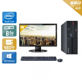Lenovo ThinkCentre M58 SFF Dual Core avec Écran 19 pouces 8Go RAM 480Go SSD Windows 10