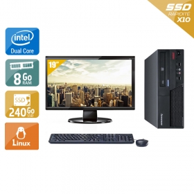 Lenovo ThinkCentre M58 SFF Dual Core avec Écran 19 pouces 8Go RAM 240Go SSD Linux