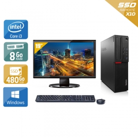 Lenovo ThinkCentre M700 SFF i3 Gen 6 avec Écran 19 pouces 8Go RAM 480Go SSD Windows 10
