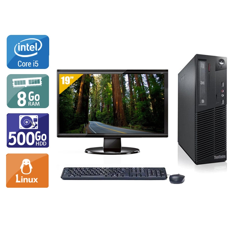 Lenovo ThinkCentre M71 SFF i5 + Écran - 19'' 8Go RAM 500Go HDD Linux  Bon étatOccasion certifiée reconditionnée Bon état -  reconditionné disponible sur Kiatoo