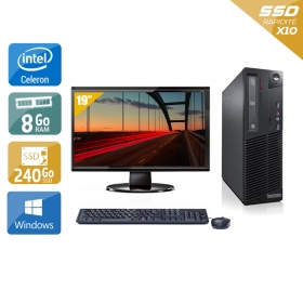 Lenovo ThinkCentre M72E SFF Celeron Dual Core avec Écran 19 pouces 8Go RAM 240Go SSD Windows 10