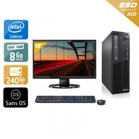 Lenovo ThinkCentre M72E SFF Celeron Dual Core avec Écran 19 pouces 8Go RAM 240Go SSD Sans OS