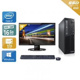Lenovo ThinkCentre M72E SFF i7 avec Écran 19 pouces 16Go RAM 1To SSD Windows 10