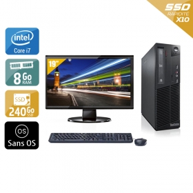 Lenovo ThinkCentre M72E SFF i7 avec Écran 19 pouces 8Go RAM 240Go SSD Sans OS