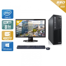 Lenovo ThinkCentre M73 SFF i3 avec Écran 19 pouces 8Go RAM 480Go SSD Windows 10