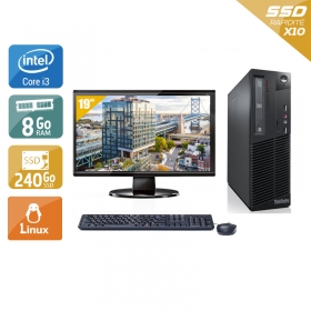 Lenovo ThinkCentre M73 SFF i3 avec Écran 19 pouces 8Go RAM 240Go SSD Linux