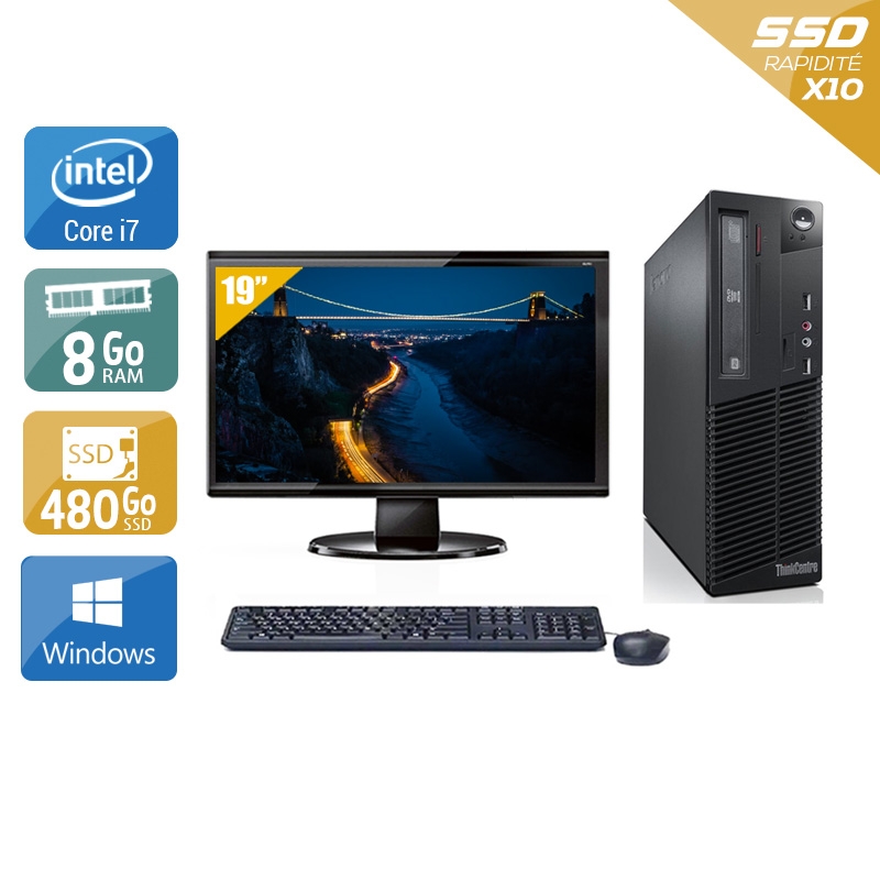 Acheter Lenovo ThinkCentre M73 SFF i7 + Écran - 19'' 8Go RAM 480Go SSD Windows 10 Bon étatOccasion certifiée reconditionnée Bon état - 265,83 € Lenovo ThinkCentre M73 SFF i7 + Écran - 19'' 8Go RAM 480Go SSD Windows 10 Bon étatOccasion certifiée reconditionnée Bon état - reconditionné disponible sur Kiatoo
