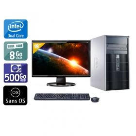 HP Compaq dc5800 Tower Dual Core avec Écran 19 pouces 8Go RAM 500Go HDD Sans OS