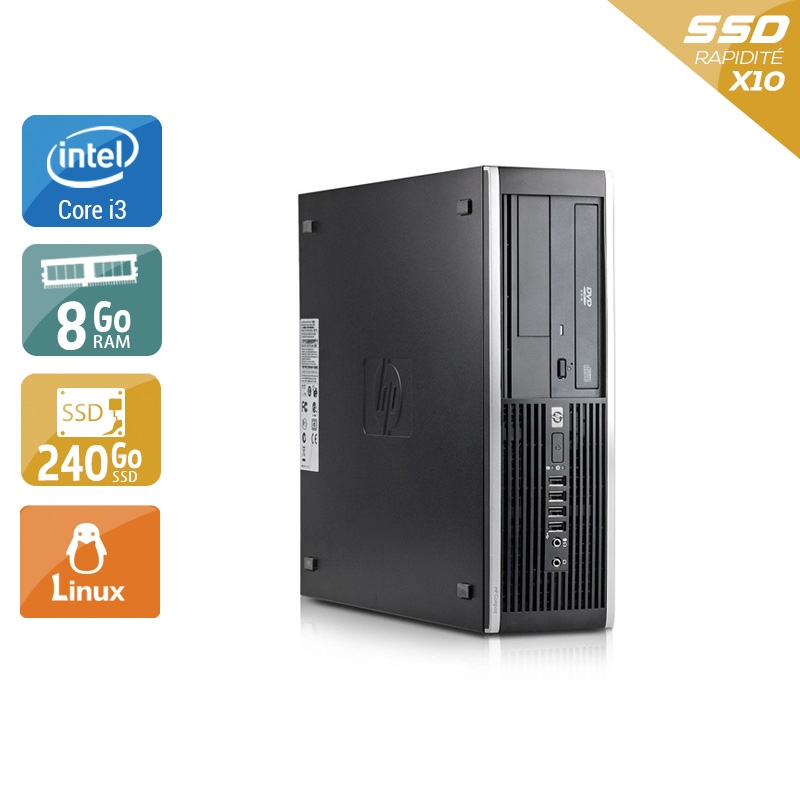 HP Compaq Elite 8100 SFF i3 - 8Go RAM 240Go SSD Linux  État correctOccasion certifiée reconditionnée