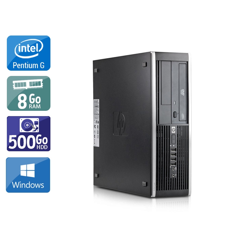 HP Compaq Elite 8100 SFF Pentium G Dual Core - 8Go RAM 500Go HDD Windows 10 État correctOccasion certifiée reconditionnée