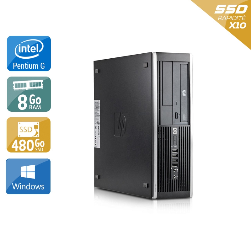 HP Compaq Elite 8100 SFF Pentium G Dual Core 8Go RAM 480Go SSD Windows 10