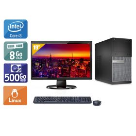 Dell Optiplex 3020 Tower i3 + Écran - 19" 8Go RAM 500Go HDD Linux