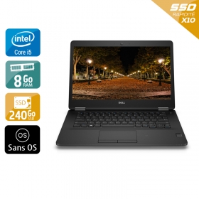 Dell Latitude E7470 i5 Gen 6 8Go RAM 240Go SSD Sans OS
