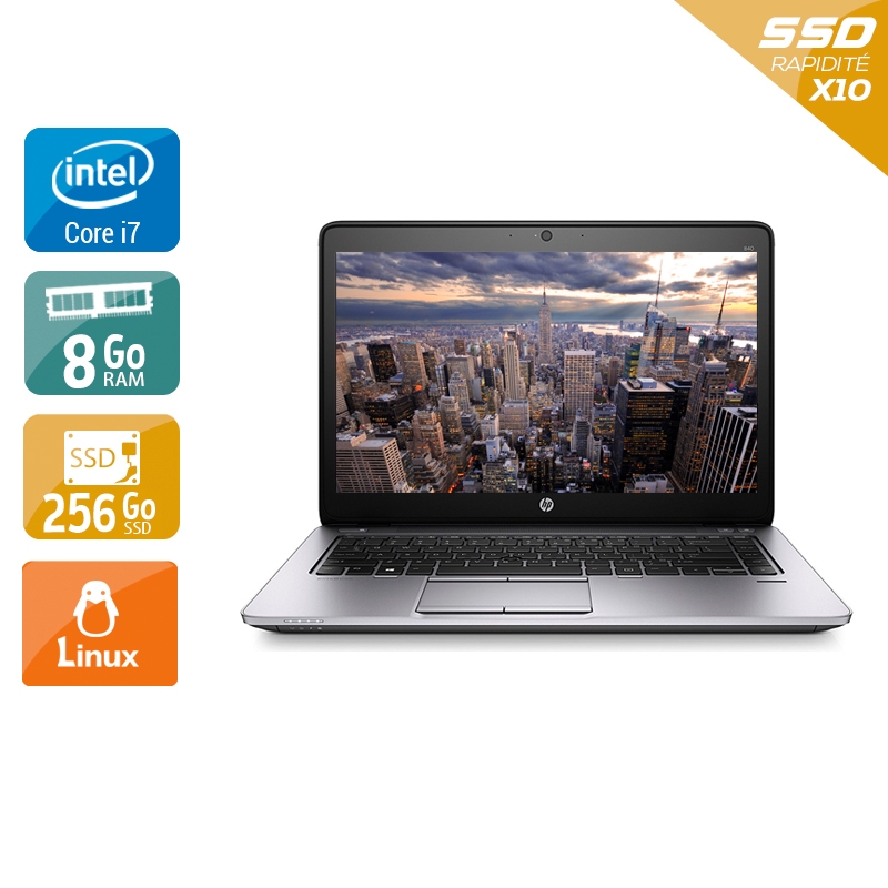 HP Elitebook 840 G2 i7 8Go RAM 256Go SSD Linux