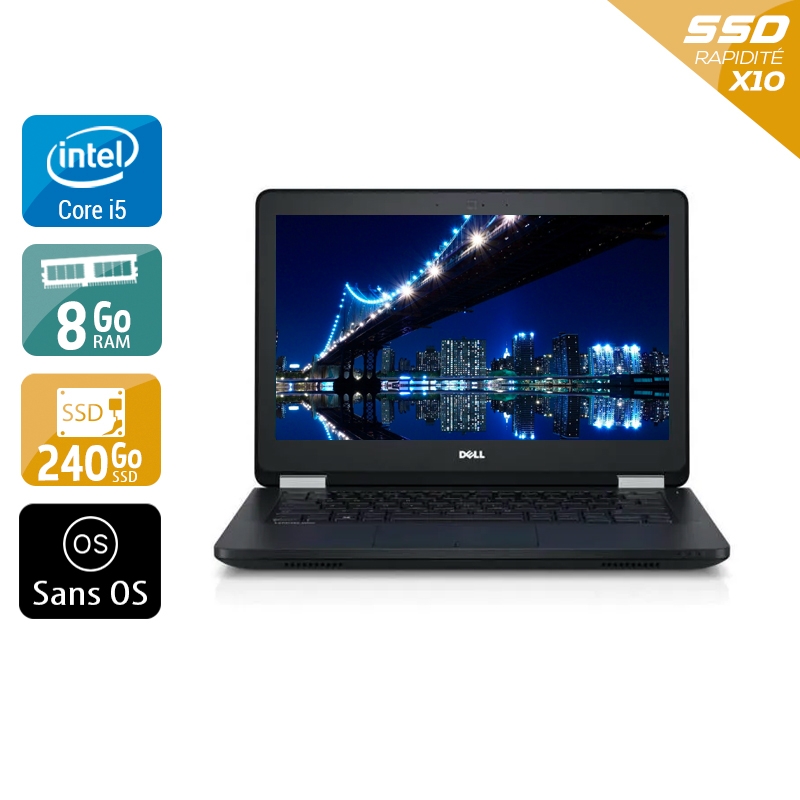 Dell Latitude E5270 i5 Gen 6 8Go RAM 240Go SSD Sans OS