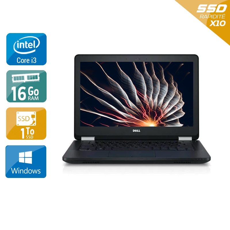 Dell Latitude E5270 i3 Gen 6 16Go RAM 1To SSD Windows 10