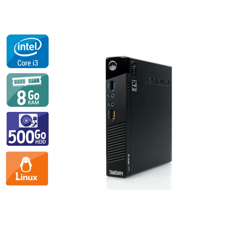 Lenovo ThinkCentre M73 Tiny i3 - 8Go RAM 500Go HDD Linux  État correctOccasion certifiée reconditionnée Bon état -  reconditionné disponible sur Kiatoo