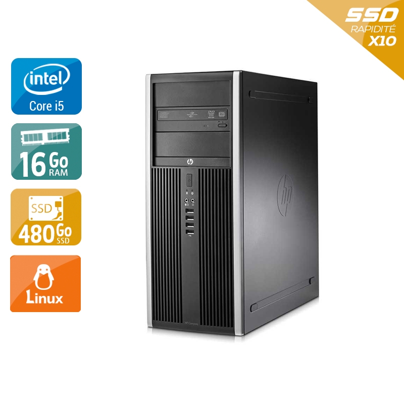 HP Compaq Elite 8100 Tower i5 - 16Go RAM 480Go SSD Linux  Bon étatOccasion certifiée reconditionnée Bon état -  reconditionné disponible sur Kiatoo