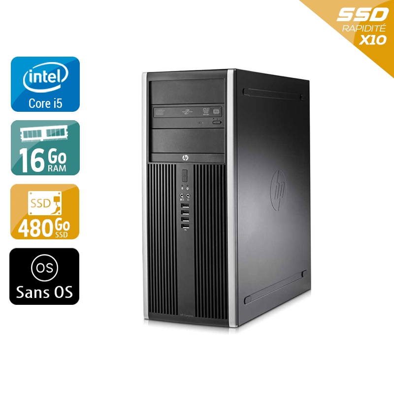 HP Compaq Elite 8100 Tower i5 16Go RAM 480Go SSD Sans OS