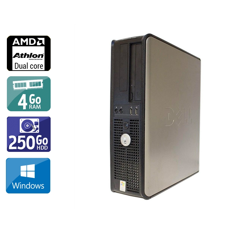 Dell Optiplex 740 Desktop AMD Athlon Dual Core 4Go RAM 250Go HDD Windows 10