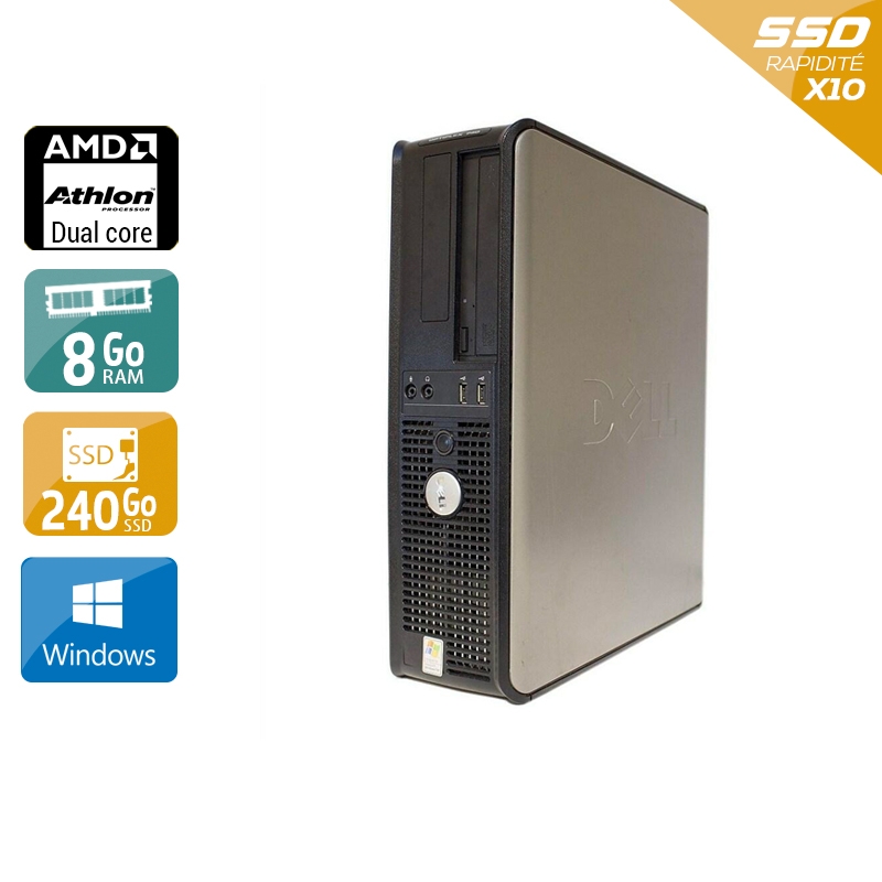 Dell Optiplex 740 Desktop AMD Athlon Dual Core 8Go RAM 240Go SSD Windows 10
