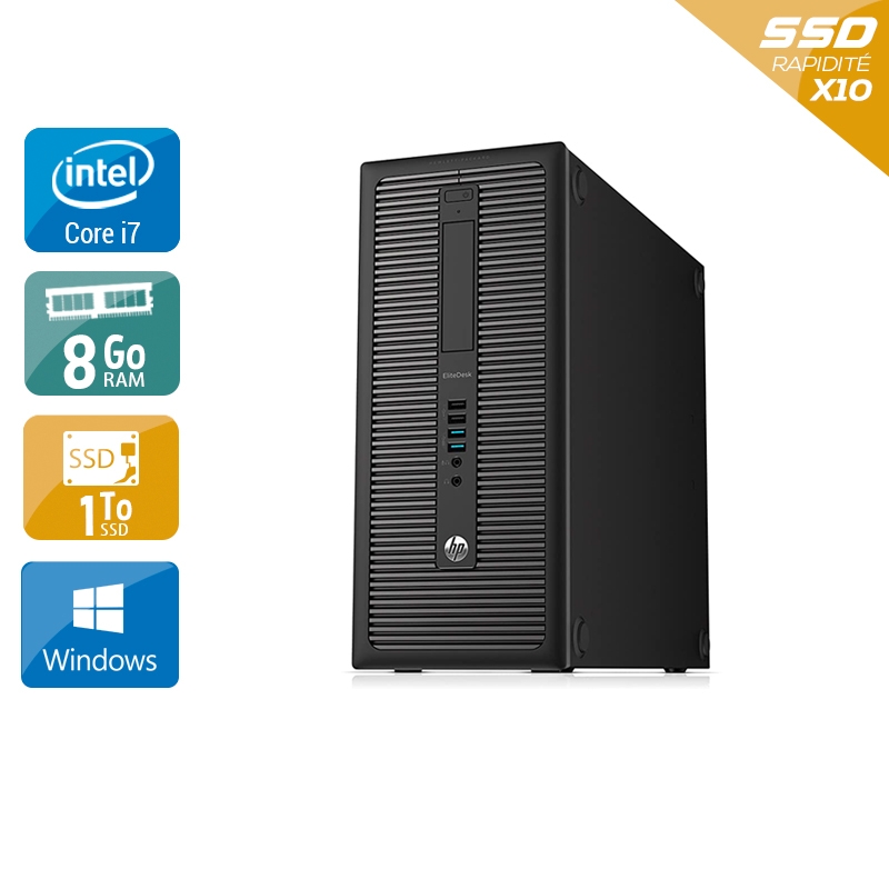HP EliteDesk 800 G1 Tower i7 8Go RAM 1To SSD Windows 10