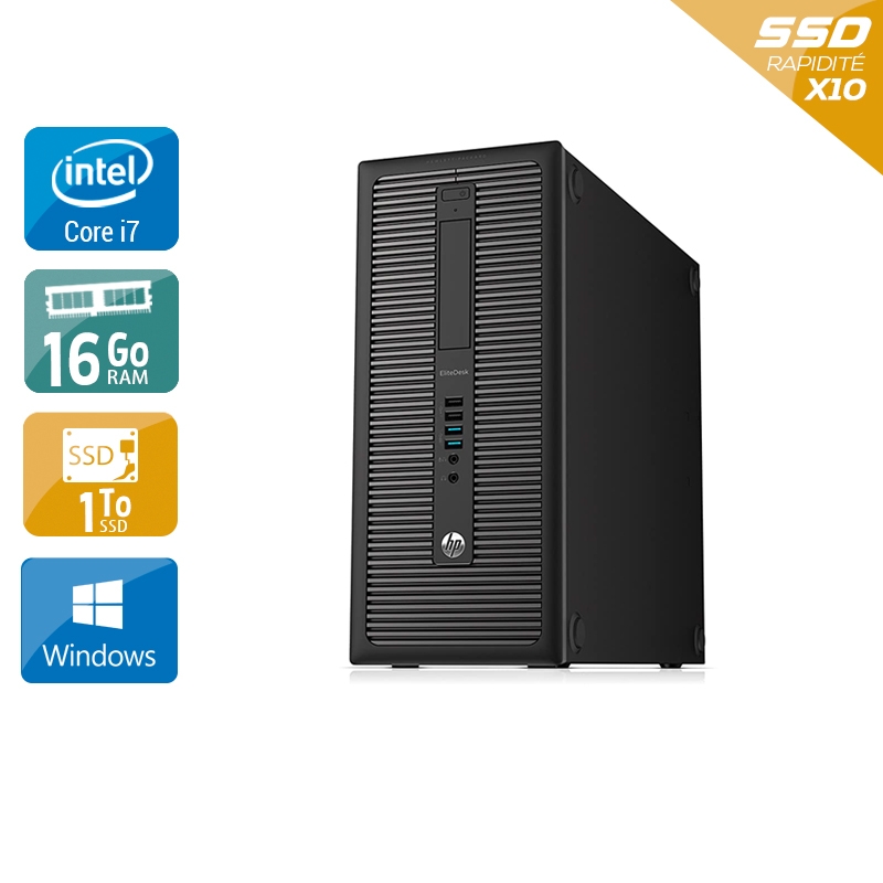 HP EliteDesk 800 G1 Tower i7 16Go RAM 1To SSD Windows 10