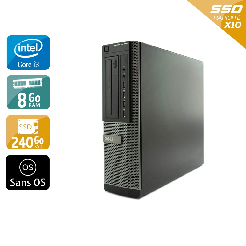 Dell Optiplex 790 Desktop i3 8Go RAM 240Go SSD Sans OS