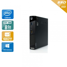 Lenovo ThinkCentre M73 Tiny Celeron Dual Core 8Go RAM 480Go SSD Windows 10