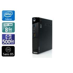 Lenovo ThinkCentre M73 Tiny Celeron Dual Core 8Go RAM 500Go HDD Sans OS