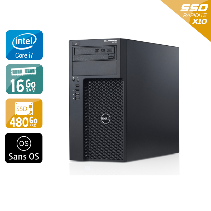 Dell Precision T1700 Tower i7 - 16Go RAM 480Go SSD Sans OS  Très bon étatOccasion certifiée reconditionnée Bon état -  reconditionné disponible sur Kiatoo