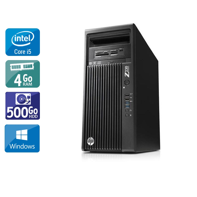 HP Workstation Z230 Tower i5 4Go RAM 500Go HDD Windows 10