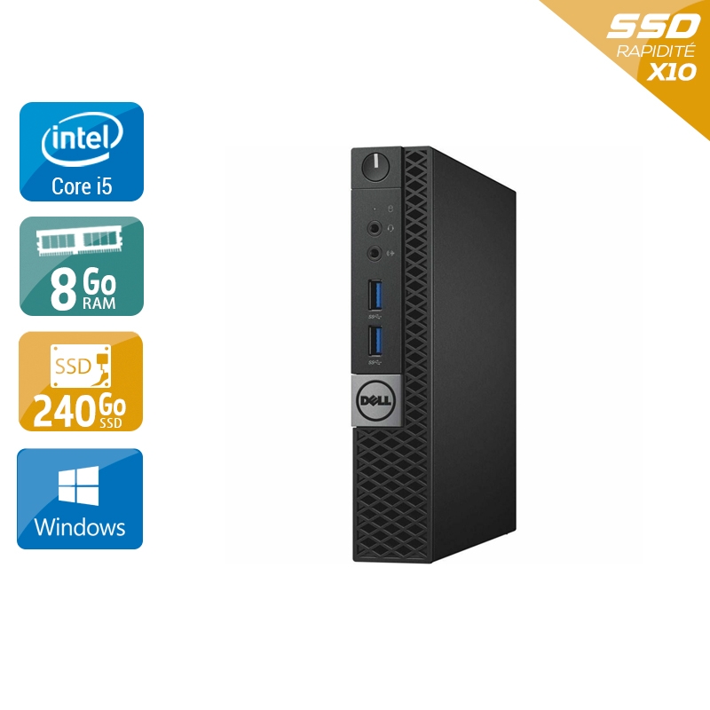 Dell Optiplex 7040 Tiny i5 Gen 6 - 8Go RAM 240Go SSD Windows 10 - Etat du Produit : État correct  État correctOccasion certifiée reconditionnée Bon état -  reconditionné disponible sur Kiatoo
