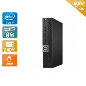 Dell Optiplex 7040 Tiny i5 Gen 6 8Go RAM 240Go SSD Linux
