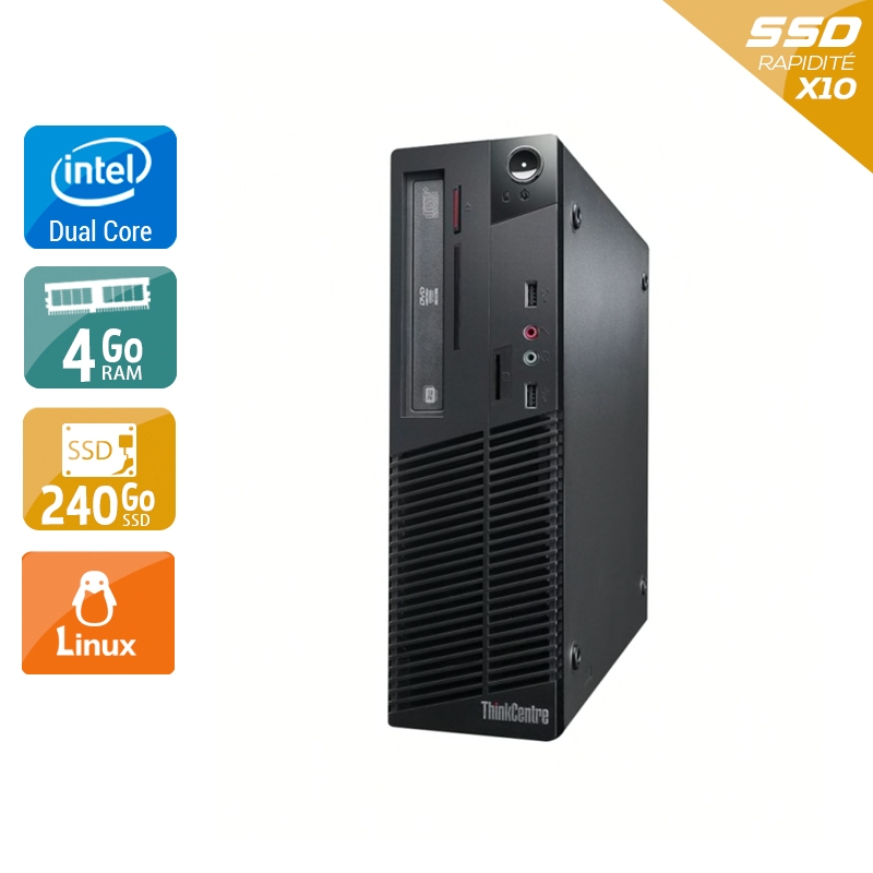 Lenovo ThinkCentre M70E SFF Dual Core 4Go RAM 240Go SSD Linux