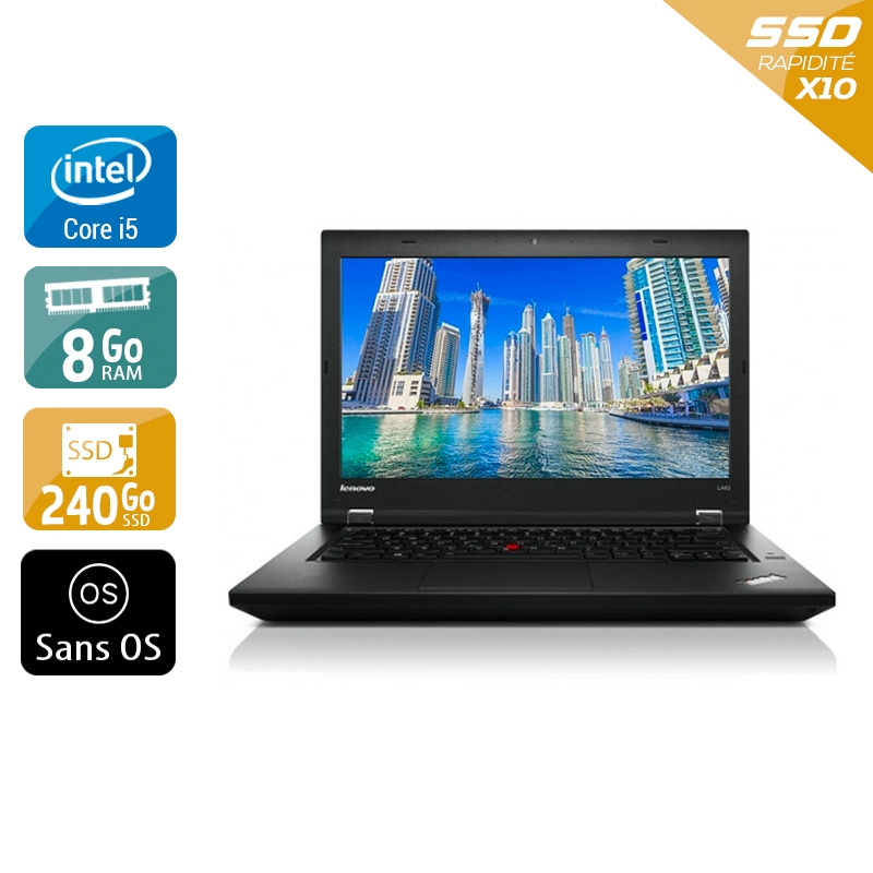 Lenovo Thinkpad T440 i5  - 8Go RAM 240Go SSD Sans OS