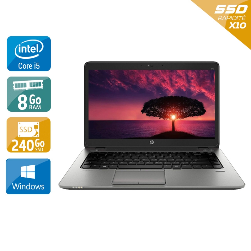 HP EliteBook 840 G1 i5  - 8Go RAM 240Go SSD Windows 10