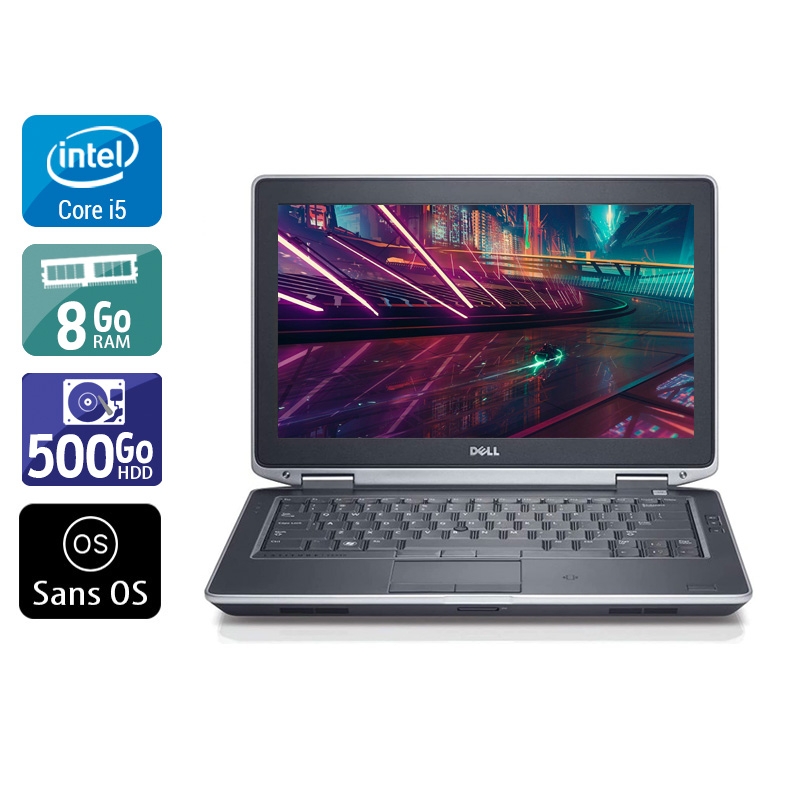 Dell Latitude e6330 13,3" i5  - 8Go RAM 500Go HDD Sans OS