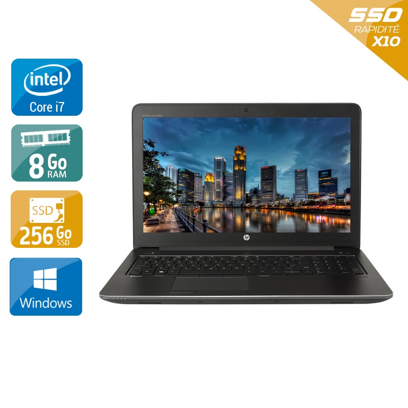 HP ZBook 15 G3 15,6'' i7 Gen 6  - 8Go RAM 256Go SSD Windows 10  État correctOccasion certifiée reconditionnée